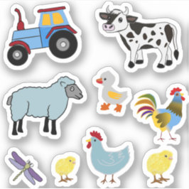 PEGATINA DE ANIMALES DE GRANJA CUTE