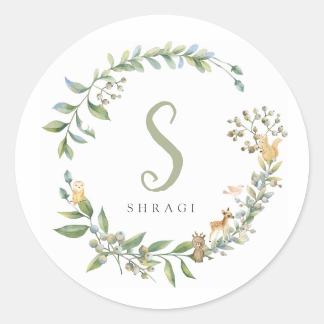 Pegatina de animales forestales (Anverso)