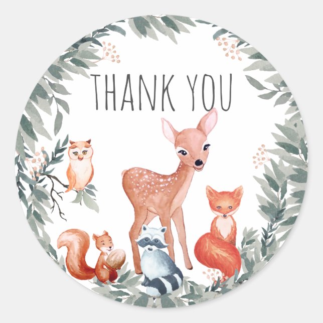 Pegatina de Animales Forestales de Woodland Baby S (Anverso)