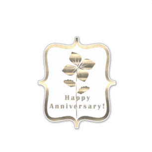 Pegatina de Aniversario Feliz de Oro