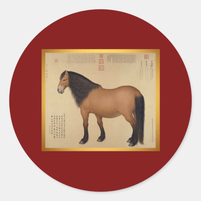 Pegatina de Año Nuevo chino del caballo (Anverso)