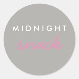Pegatina De Aperitivos De Medianoche Gris Rosa