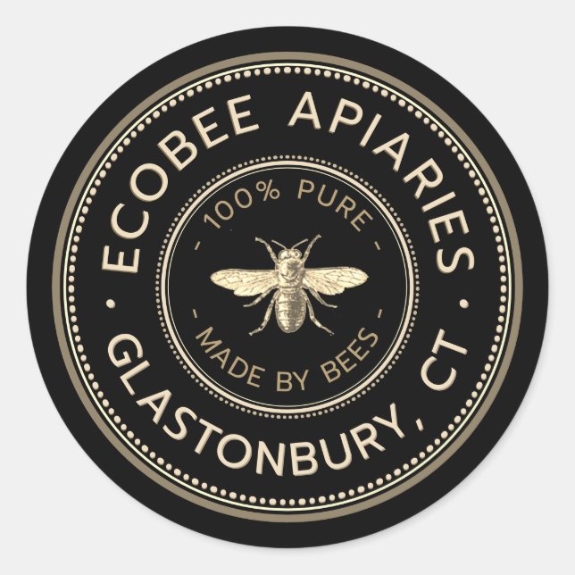 Pegatina de Apiario Promocional de Abeja Francesa  (Anverso)