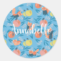 Pegatina de Apple Azul 'Panda Rojo' personalizado