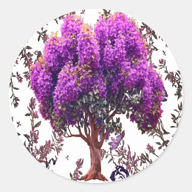 Pegatina de árbol de mariposa - Estética botánica (Anverso)