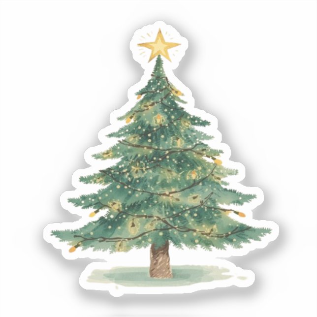 Pegatina de árbol de Navidad (Anverso)