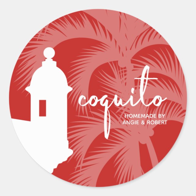Pegatina de árbol de palma de Coquito (Anverso)