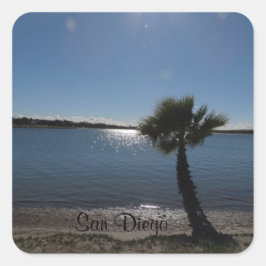 Pegatina de árbol de palmeras de San Diego