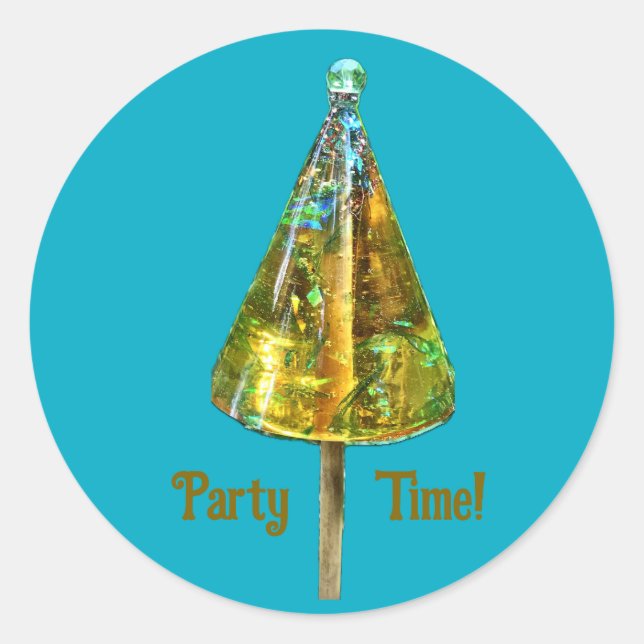 Pegatina de árbol de tiempo de fiesta (Anverso)
