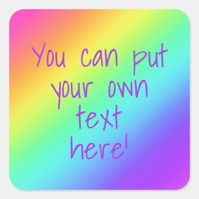 Pegatina de arcoíris de palabras personalizadas (Anverso)