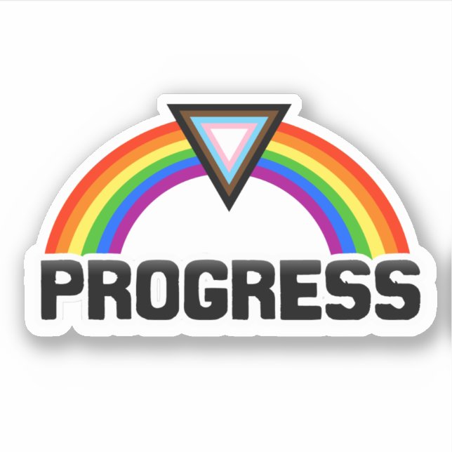 Pegatina de Arcoíris Orgullo Progresista (Anverso)