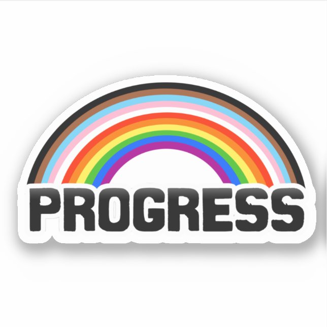 Pegatina de Arcoíris Orgullo Progresista (Anverso)
