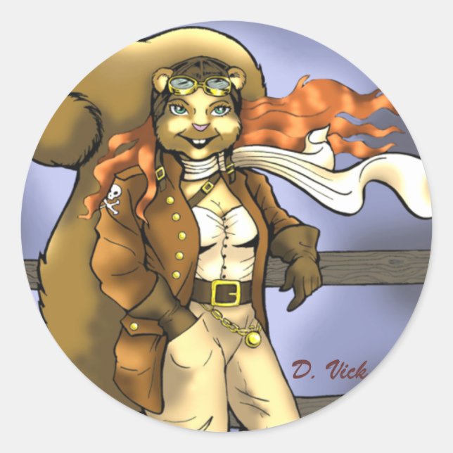 Pegatina de ardilla voladora (Anverso)