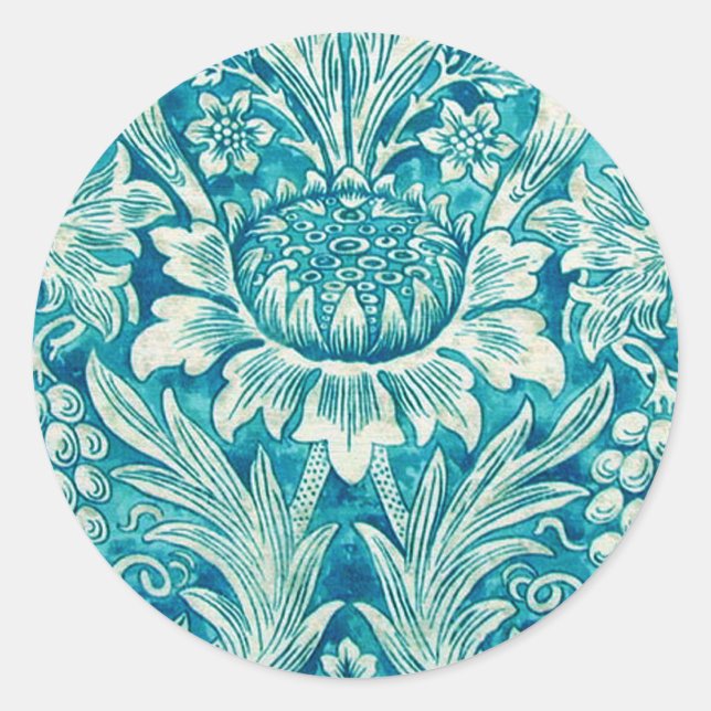 Pegatina de Art Nouveau girasol (Anverso)