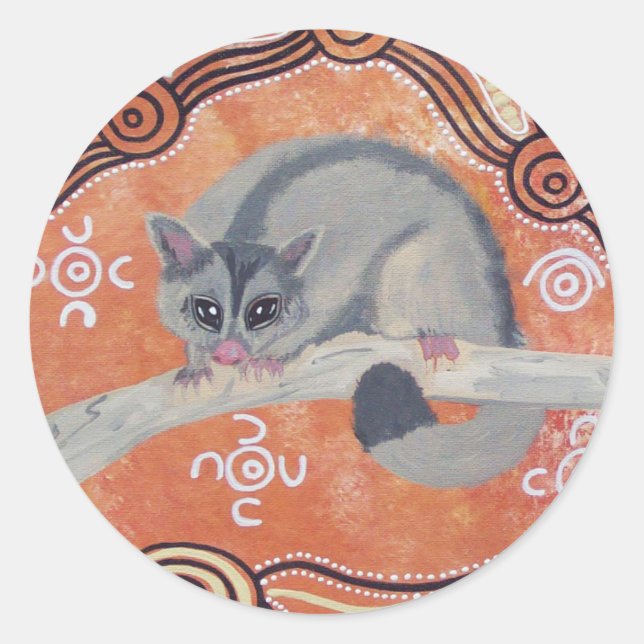 Pegatina de arte aborigen Possum (Anverso)