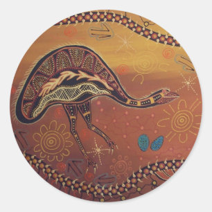 Pegatina de Arte Aborigen Wild Emu