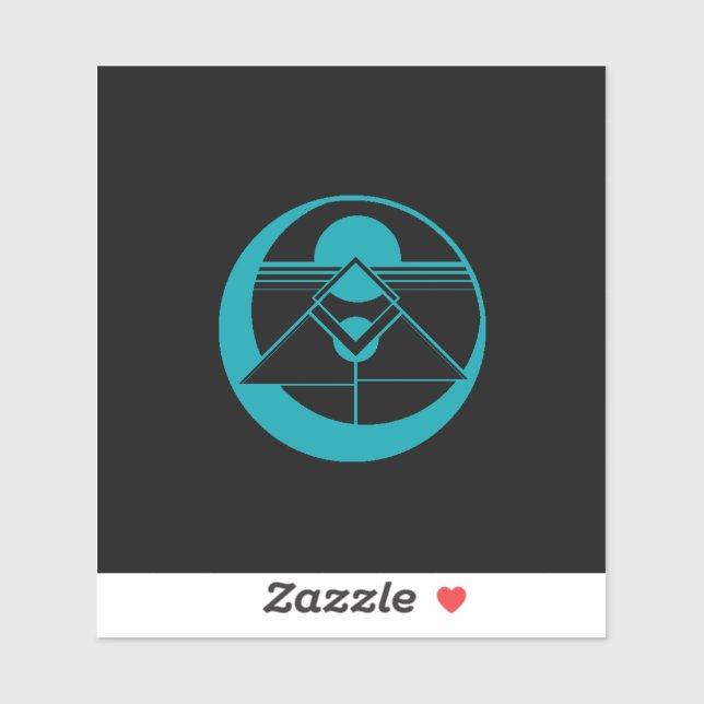 Pegatina de arte abstracto de Sun y Moon (Hoja)