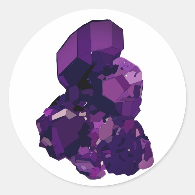 Pegatina de arte Amethyst Crystal Stone (Anverso)