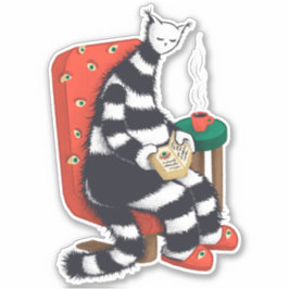 Pegatina de arte "Book Lover Cat"