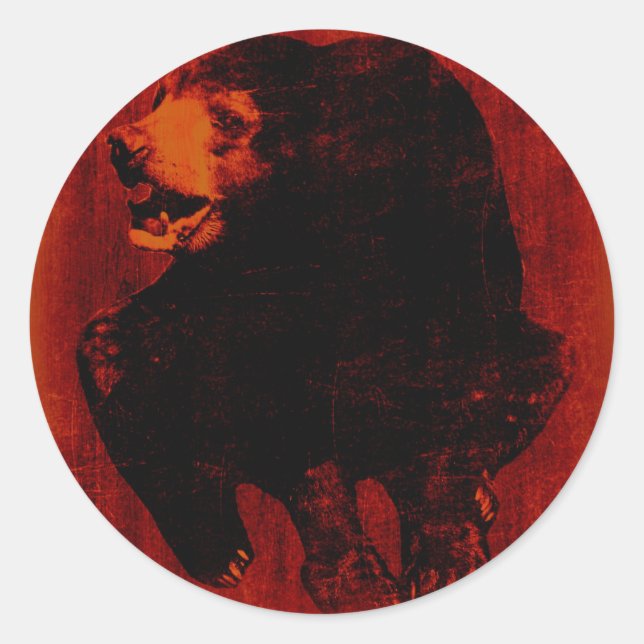 Pegatina de arte de cosecha de oso negro #2 (Anverso)