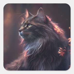 Pegatina de arte de gatos forestales de Noruega