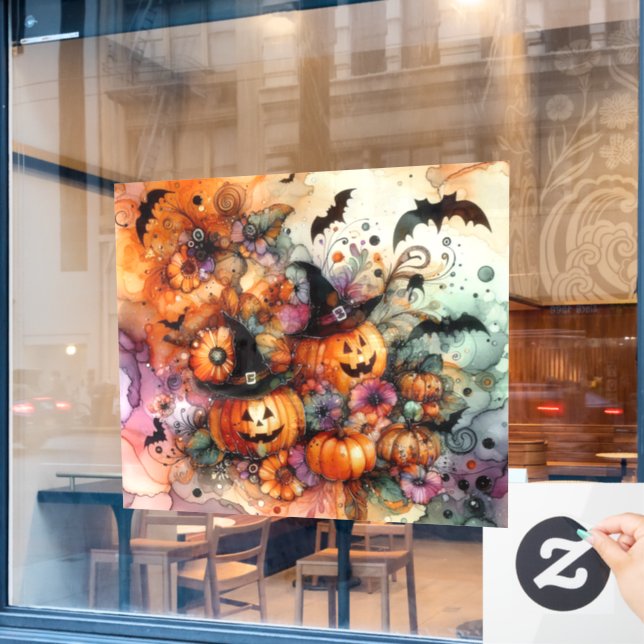 Pegatina de arte de Halloween para ventana (Ventana de cafetería)
