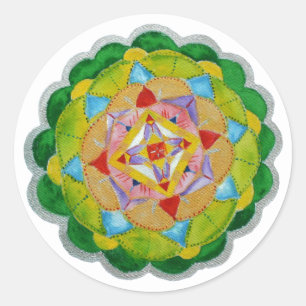 Pegatina de arte de Mandala Verde