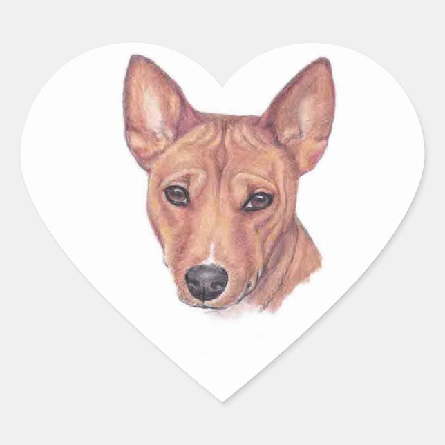 Pegatina de arte de perro de Basenji (Anverso)