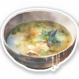 Pegatina de arte de sopa coreana diminuta