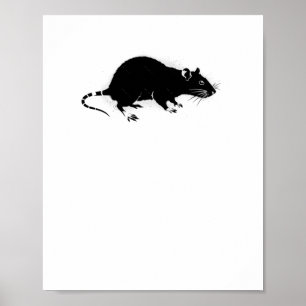 Pegatina de arte de Urban Rat Stencil Graffiti