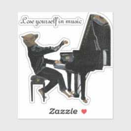 Pegatina de arte Fantasía de Hyena Piano Music Pla