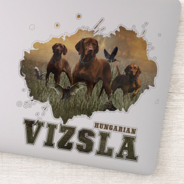 Pegatina de arte húngaro Vizsla (Detalle)