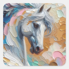 Pegatina de arte impresionista de Caballo de Athen