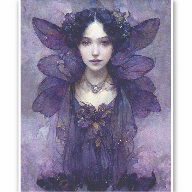 Pegatina de arte morado gótico Fantasy Fantasy (Anverso)