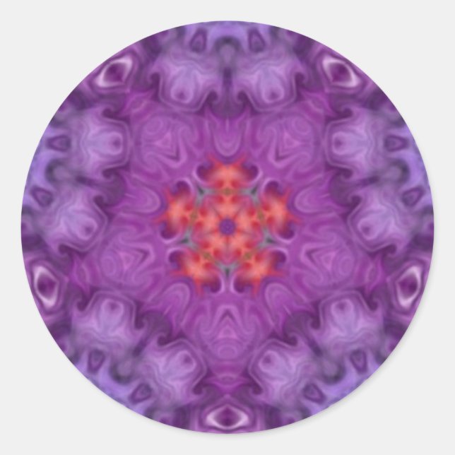 Pegatina de Arte Trippy de Kaleidoscope de Flor Pú (Anverso)