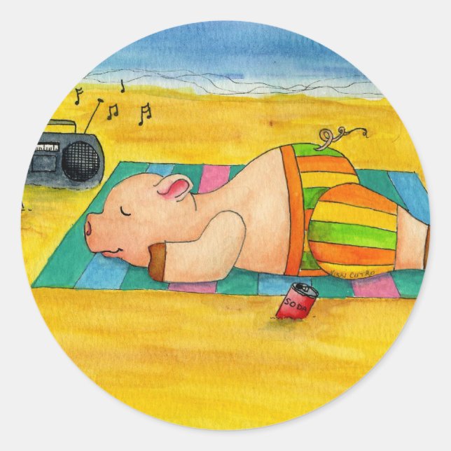 Pegatina de asado de cerdo (Anverso)