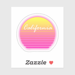 Pegatina de atardecer de California