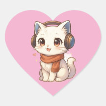 pegatina de audífono kawaii katiano  en rosa