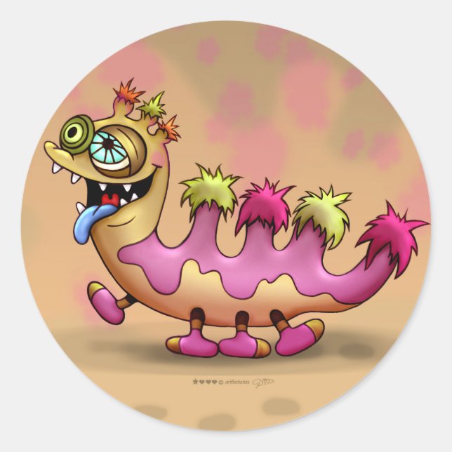 PEGATINA de autocolisión ATTILA CUTE ALIEN MONSTER (Anverso)