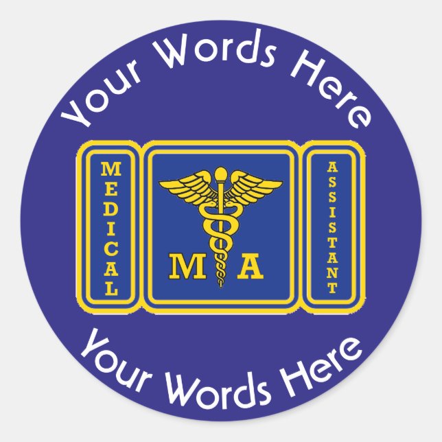 Pegatina de Auxiliar Médico Personalizado (Anverso)