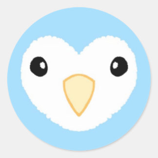 Pegatina de Ave Amarillo Blanco