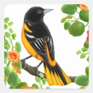 Pegatina de aves silvestres Baltimore Oriole