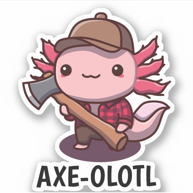 Pegatina de Ax-olotl Lumberjack Axolotl (Anverso)