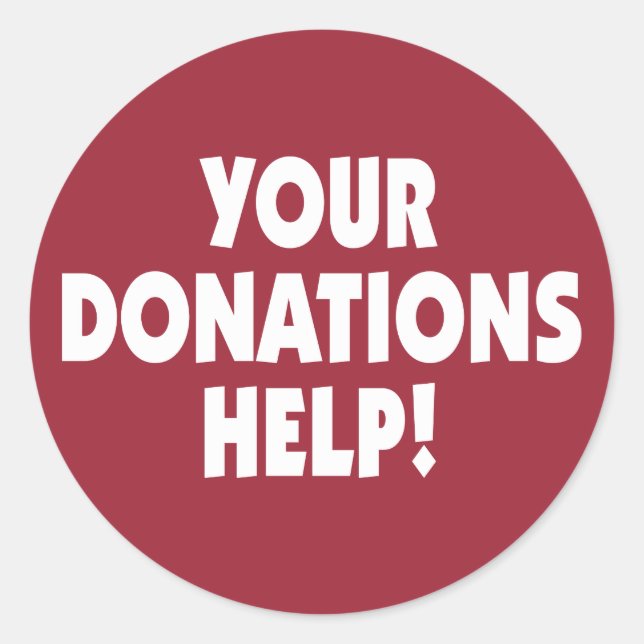 Pegatina de ayuda de sus donaciones (Anverso)