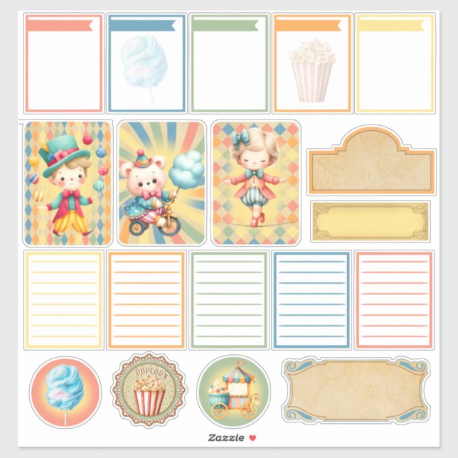 Pegatina de Baby Circus Planner (Hoja)