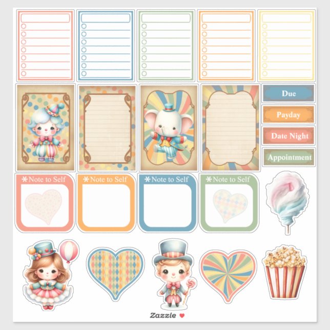 Pegatina de Baby Circus Planner (Hoja)