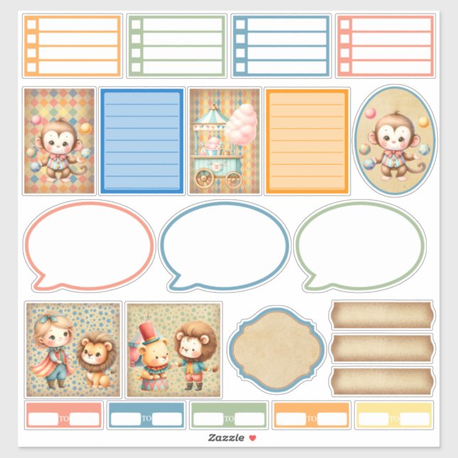 Pegatina de Baby Circus Planner (Hoja)