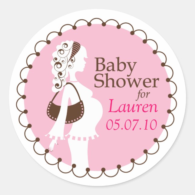 Pegatina de Baby Shower (Anverso)