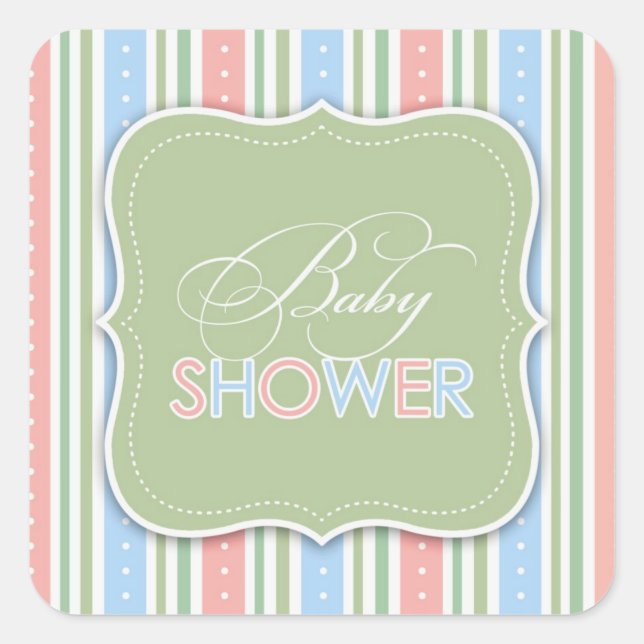 Pegatina de Baby Shower (Anverso)