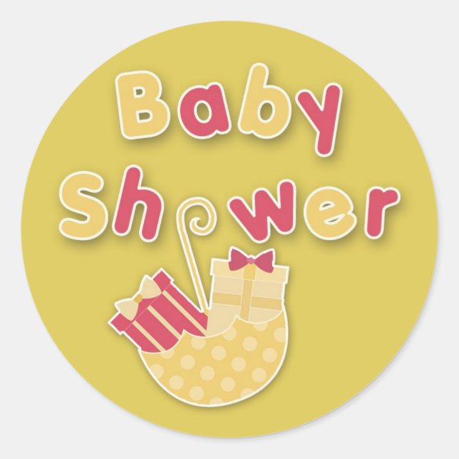 Pegatina de Baby Shower (Anverso)